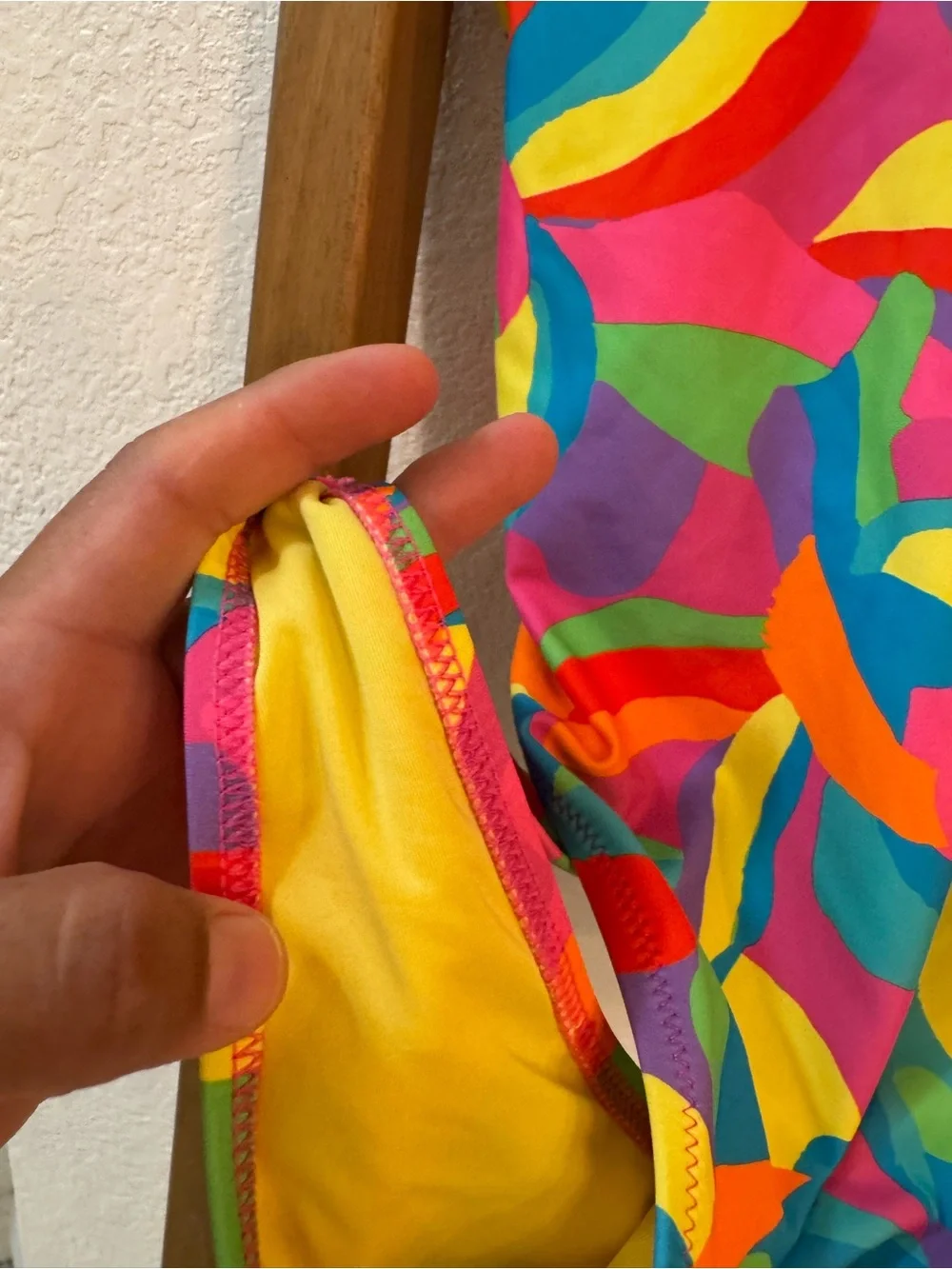 Relleciga Colorful Blocks One-Piece Swim - Bright Multicolor- Thong Back $119